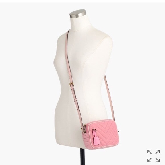 J. Crew Handbags - Mini velvet Signet bag in guava berry